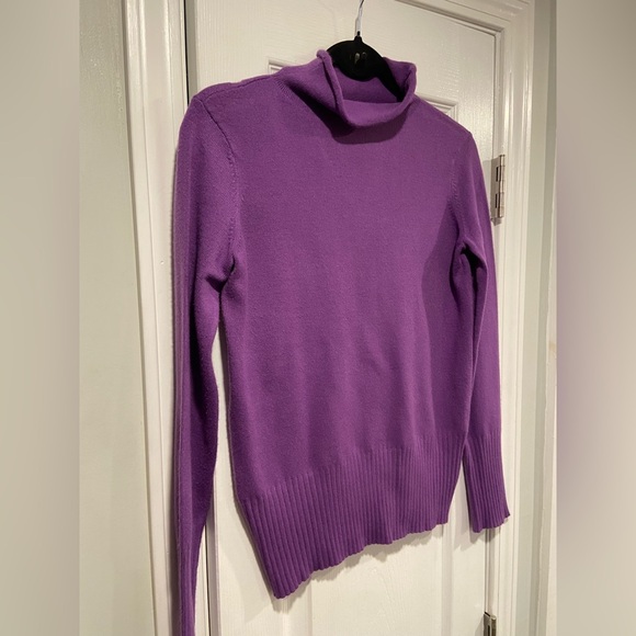 French Connection Size S Purple Rolled Mock Neck Long Sleeve Pullover Sweater - Picture 3 of 11